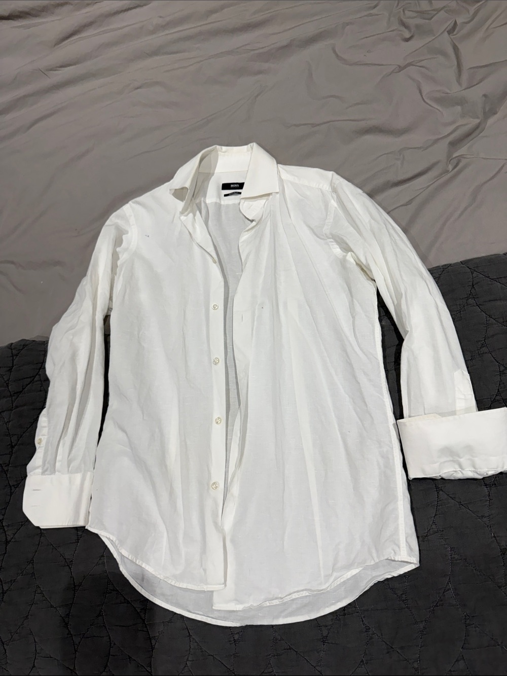 HUGO BOSS White Men's Classic Button-Up Shirt